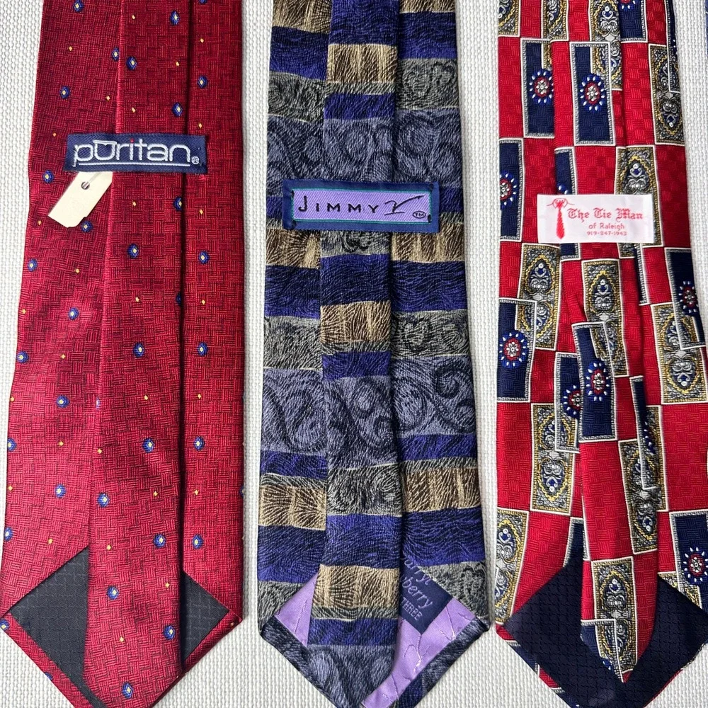 Vintage Classic Multicolor Necktie Bundle Bill Blass Puritan Jimmy Z 5pc Set‎